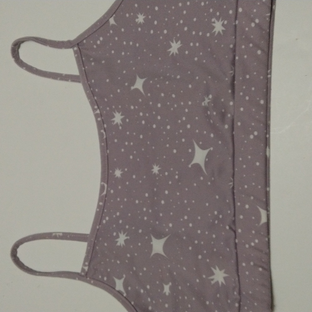 LA Image Women's Lavender & White Stretch Sports Bra Adjustable Straps #W-688